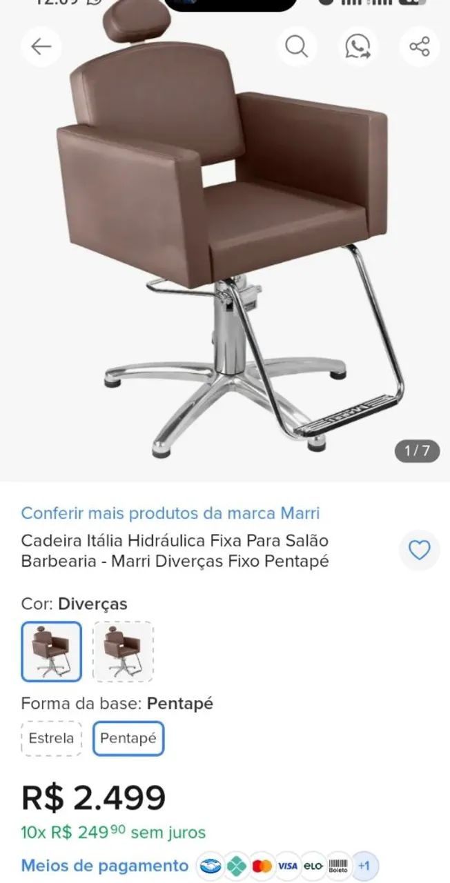 Poltrona de salão cabeleireira Marri Itália  - Foto 5