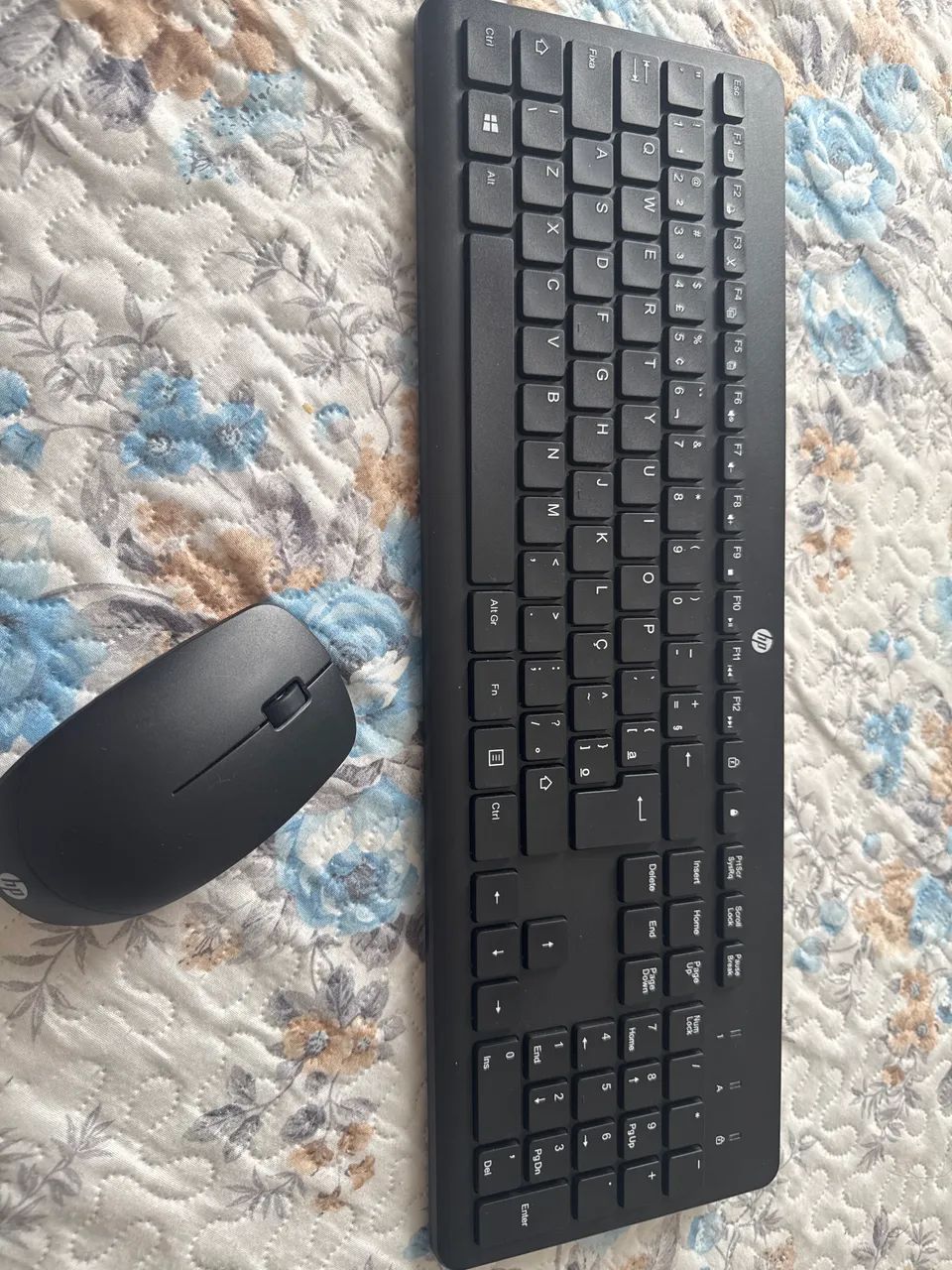 Teclado e mouse sem fio.