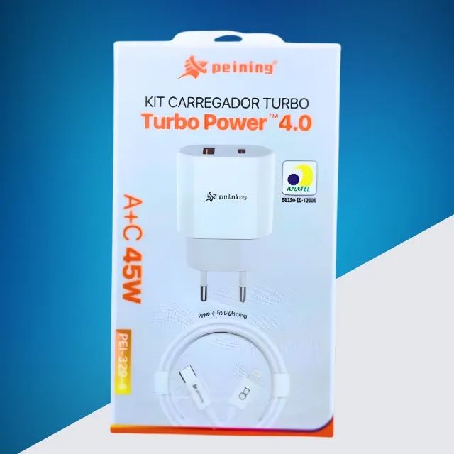  Kit Carregador Turbo Peining, com capacidade de 45W Iphone  - Foto 2
