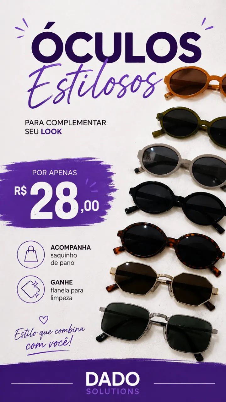 Promoção Óculos de Sol Novos - Vários Modelos