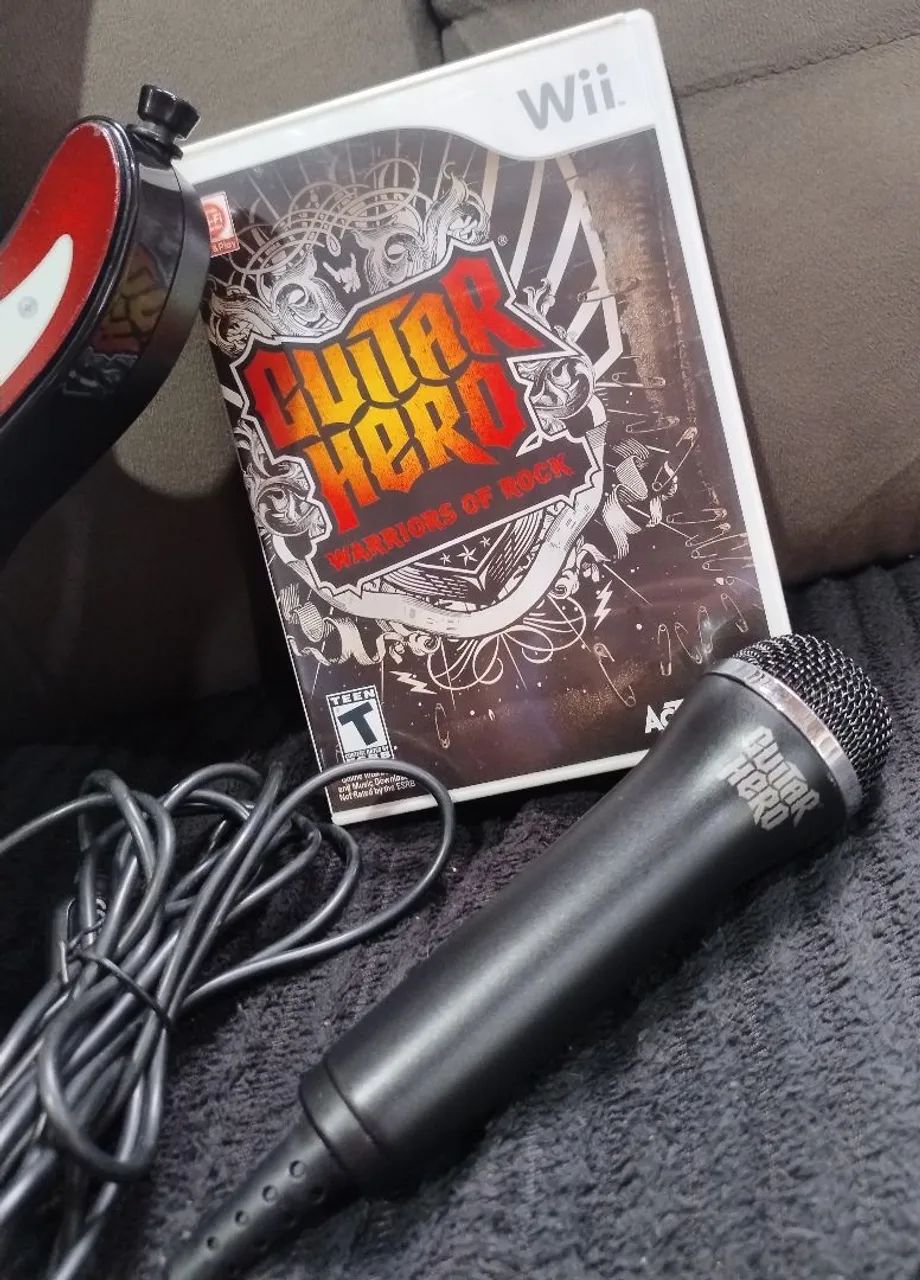 Guitarra e microfone original do guitar hero 5  do Nintendo Wii  - Foto 3