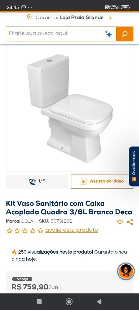 Vaso sanitário Deca - Foto 3