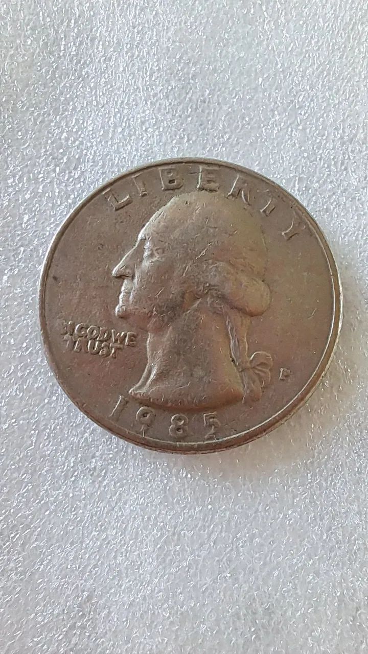 Moeda antiga e rara! Quarter dollar 1985!