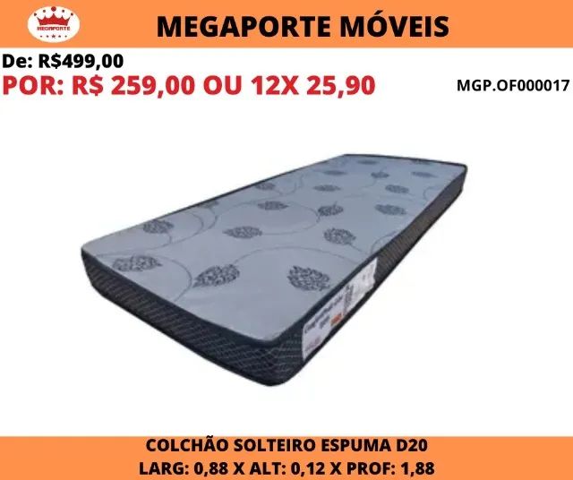 COLCHÃO DE SOLTEIRO ESPUMA D20