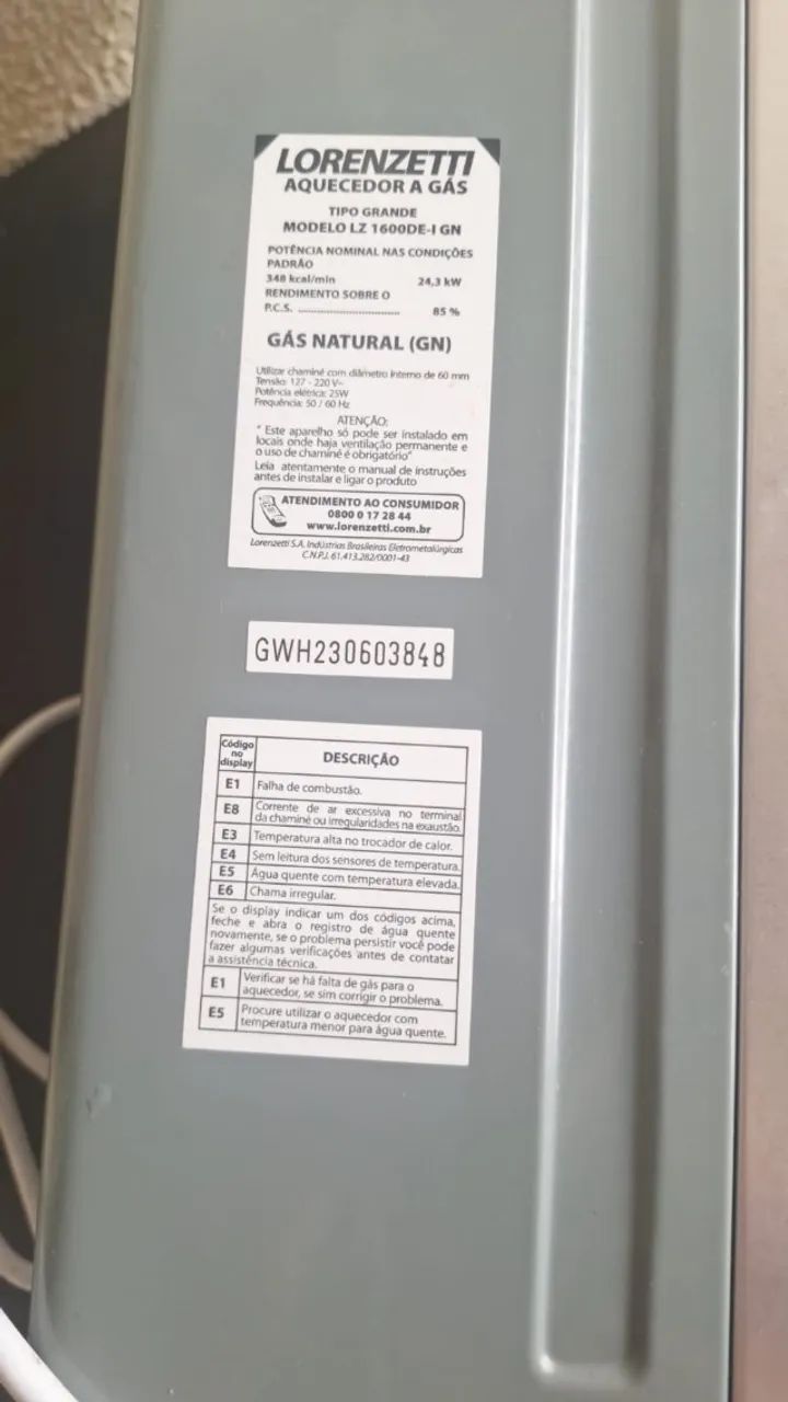 Aquecedor a Gás (Lorenzetti) - Foto 2