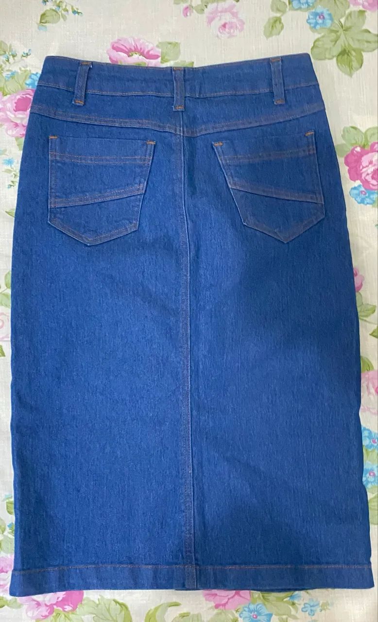 Saia jeans midi - Foto 2