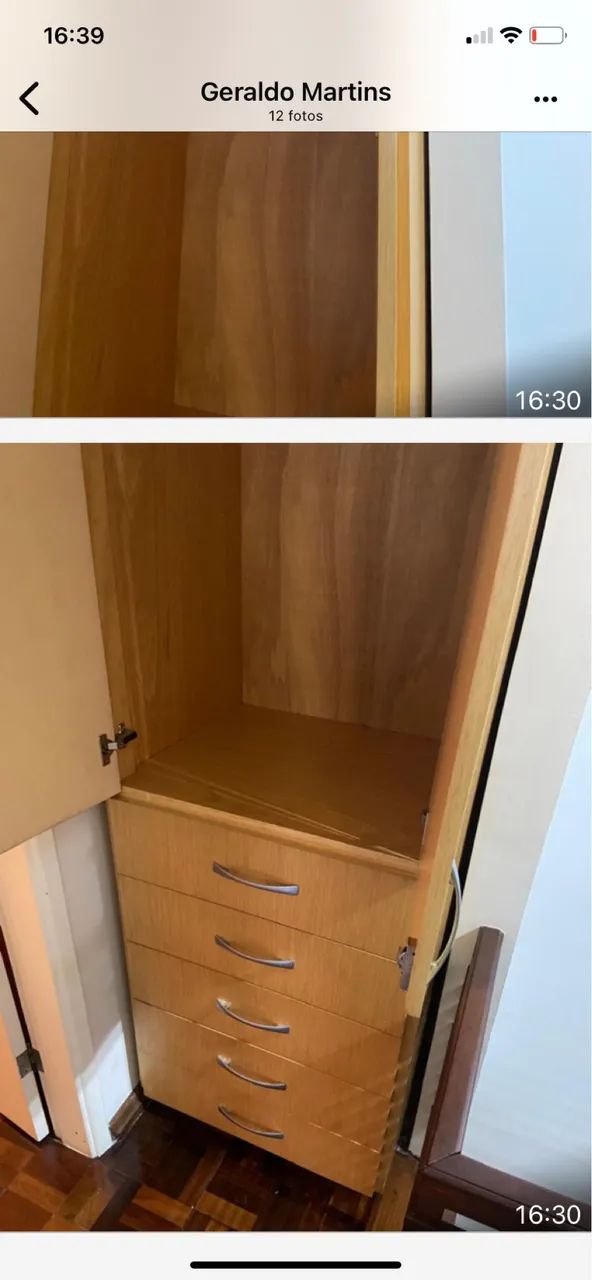 Armário com baú gaveteiro cabideiro e com rodinhas p movimentar. - Foto 3