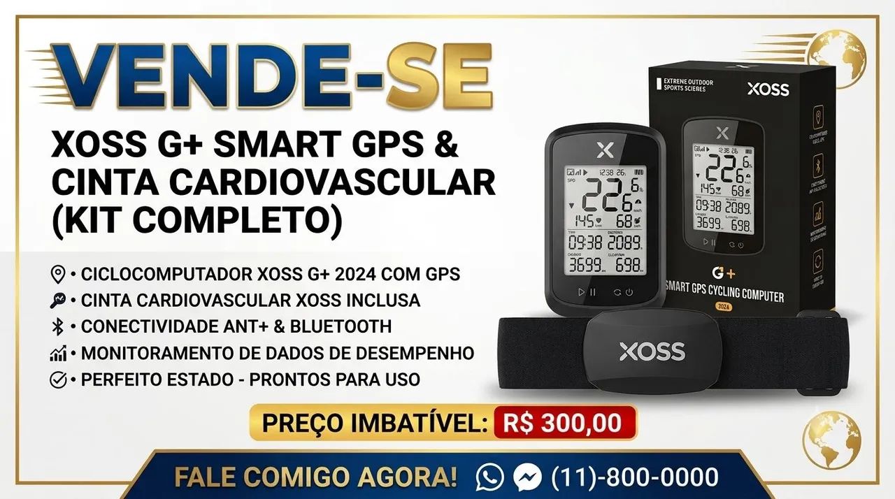 Kit xoss G+ com cinta cardio