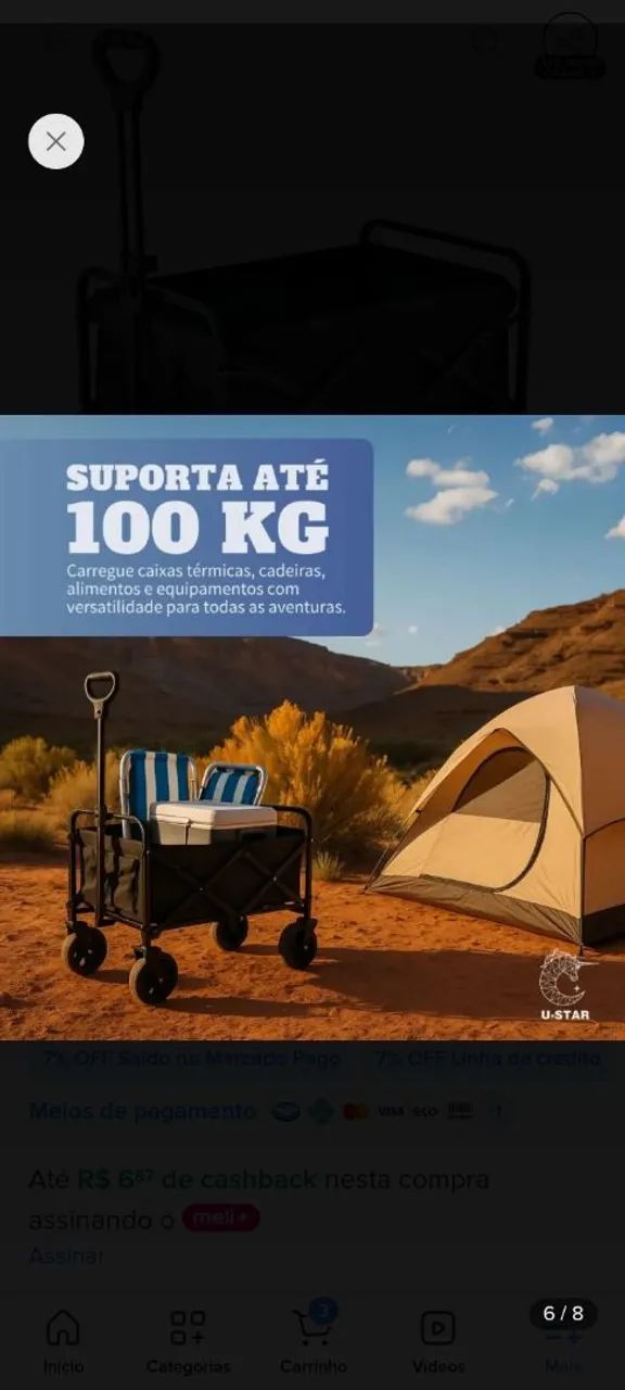 Carrinho de camping  - Foto 3