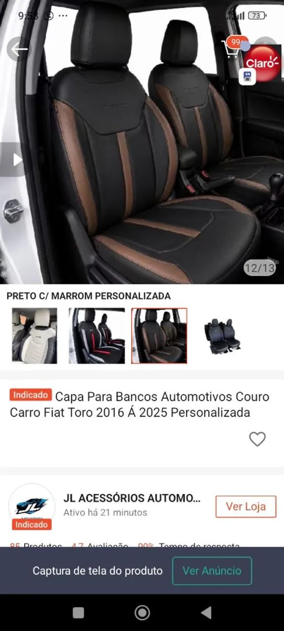 Capa banco Fiat Toro  - Foto 2