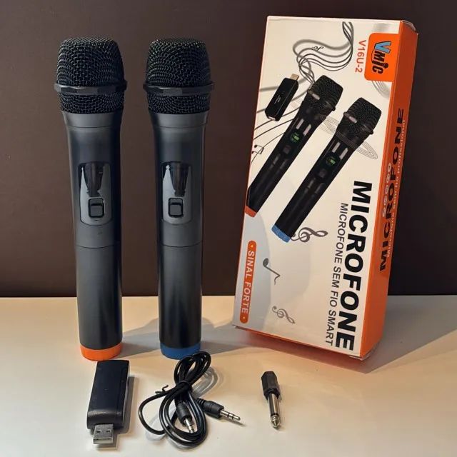 MICROFONE SEM FIO DUPLO LONGO ALCANCE - Foto 2