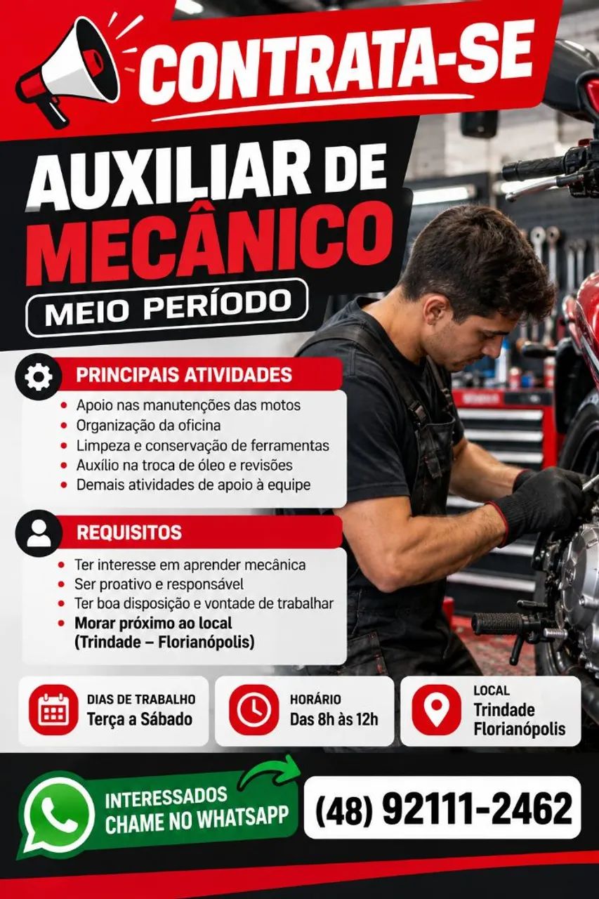 Vaga Auxiliar Mecânico 