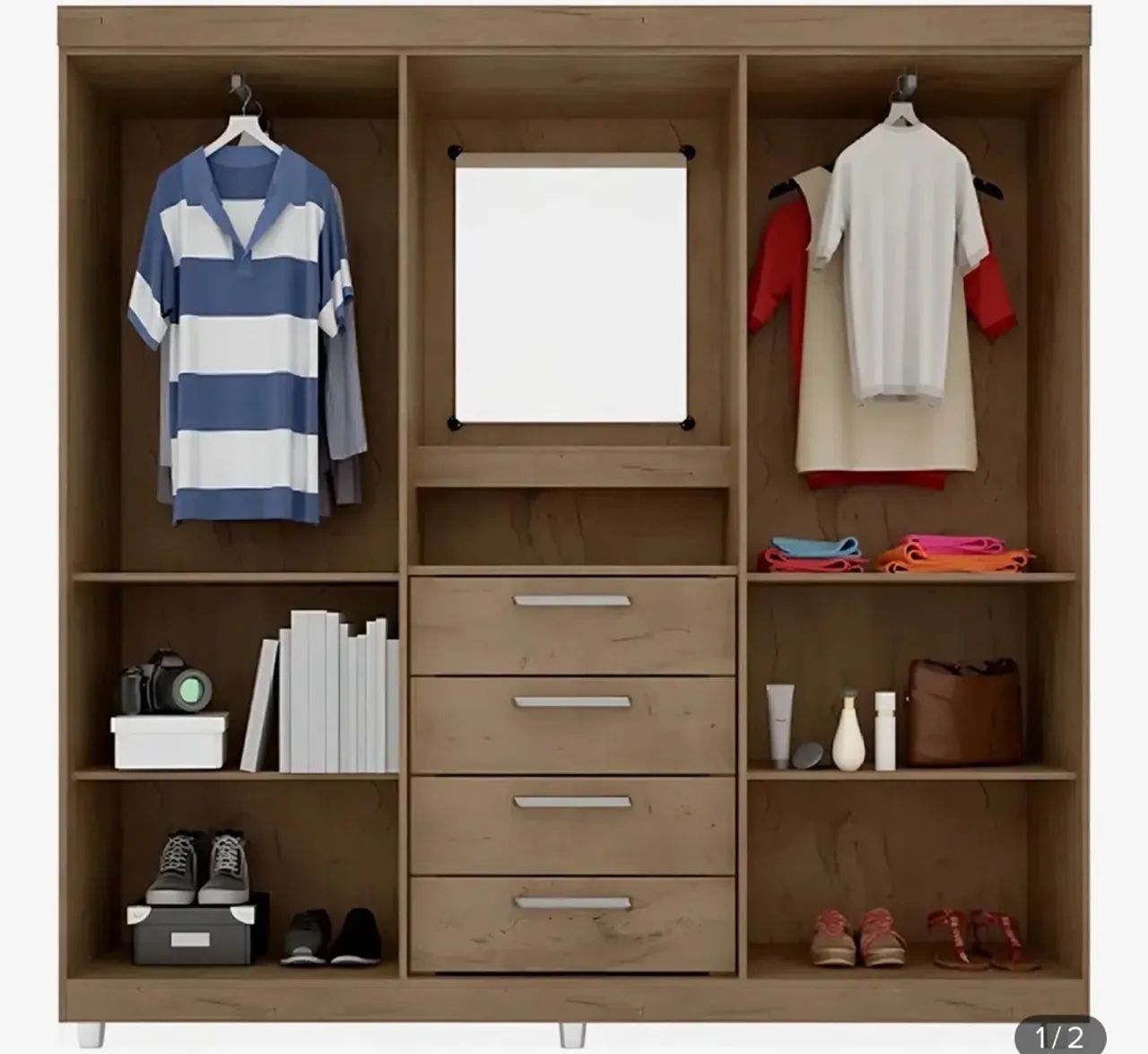 Guarda roupa 4 portas com espelho  - Foto 2
