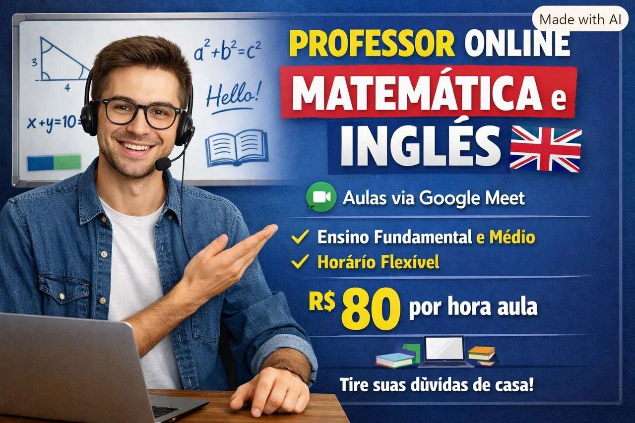 Professor de inglês e matemática particular 