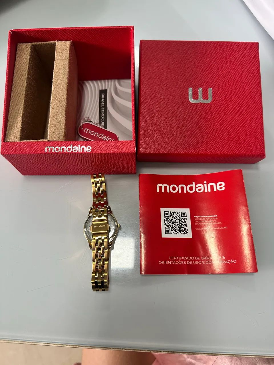 Relógio Mondaine Feminino Original Dourado + Caixa e Certificado - Foto 3