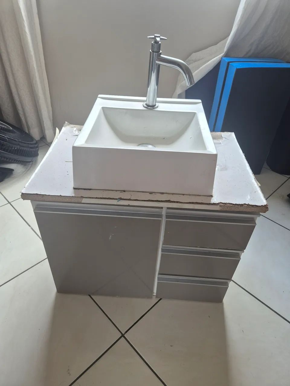 Gray Bathroom Cabinet