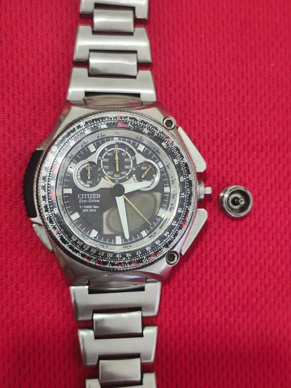 Relógio Citizen Jw0051-55e Eco-drive Super Cronógrafo PARADO  - Foto 5