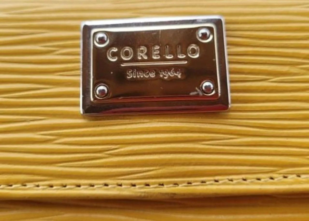Carteira Corello Amarela Original - Couro Texturizado  - Foto 4