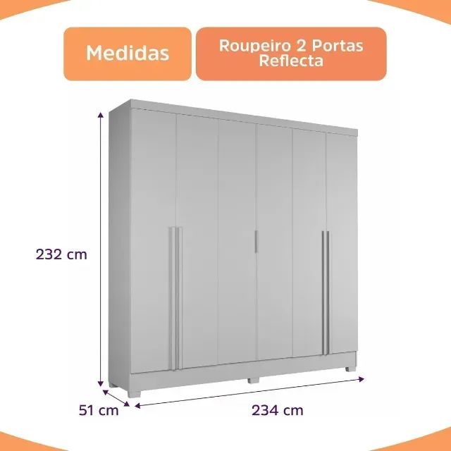 Guarda-Roupa Ripado Casal Premium Marrom - Foto 2