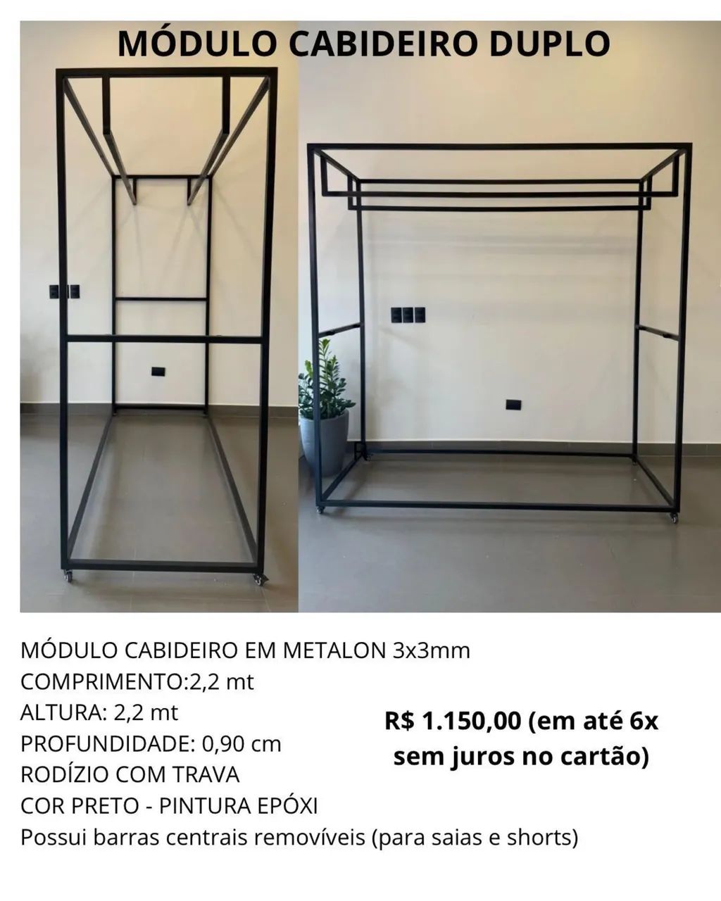 CABIDEIRO DUPLO PINTURA EPÓXI 