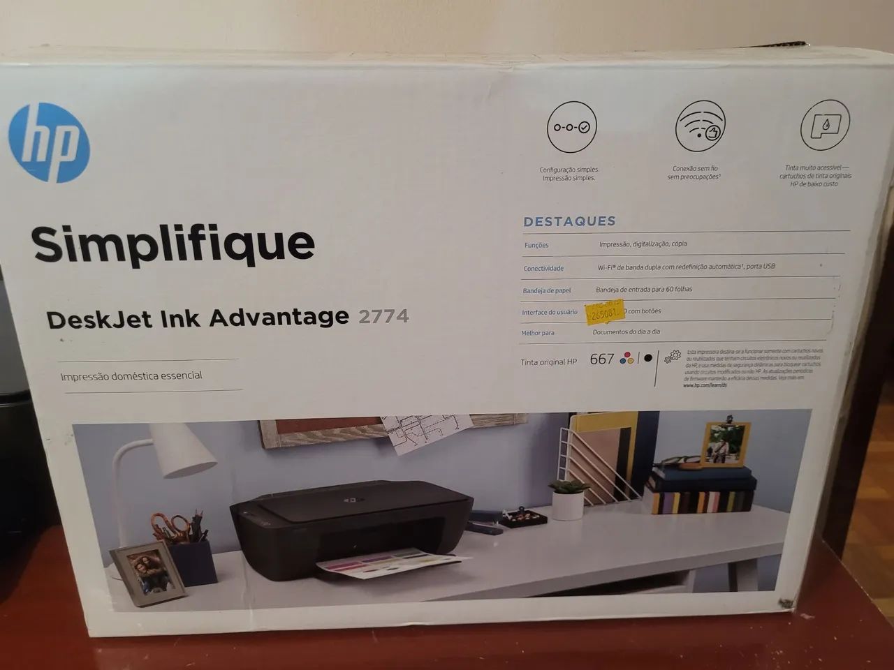 Impressora HP DeskJet Ink Advantage 2774 - Wi-Fi - Multifuncional - Foto 5