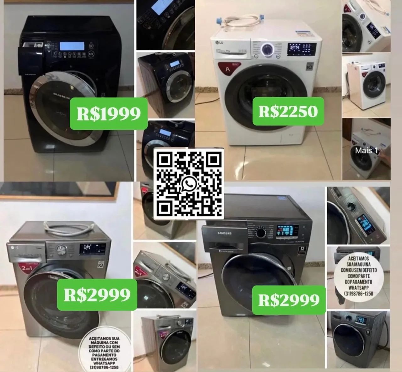 Lava e Seca e Lavadoras Conservadas c/ Garantia Entregamos