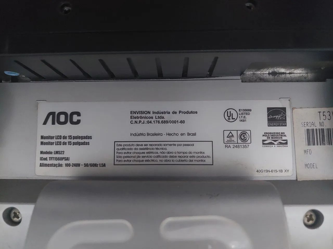Monitor AOC 15 Polegadas - Foto 2