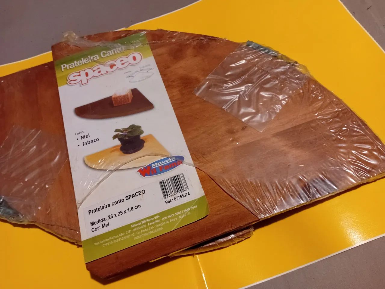 Prateleira de Canto de Parede Spaceo cor Mel - Foto 4