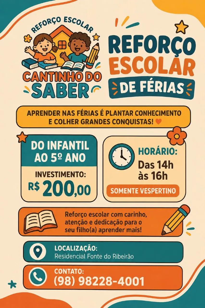 Reforço Escolar de Férias! 