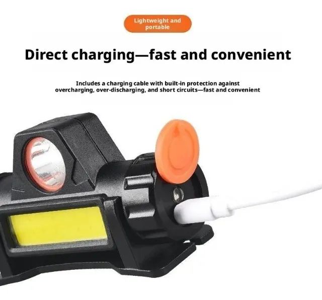 Lanterna de Cabeça Led Recarregável Usb Magnética - Foto 4