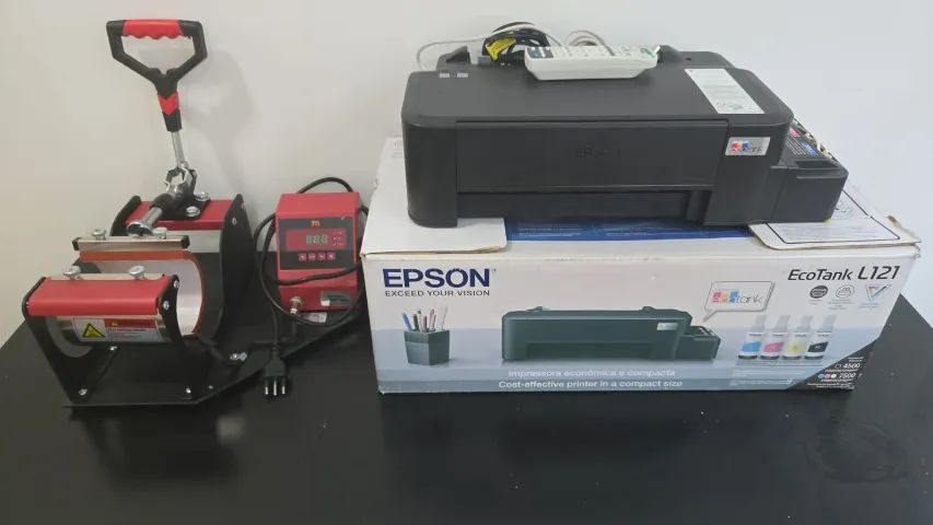 Kit Sublimação + impressora EPSON + 18 canecas (220V)