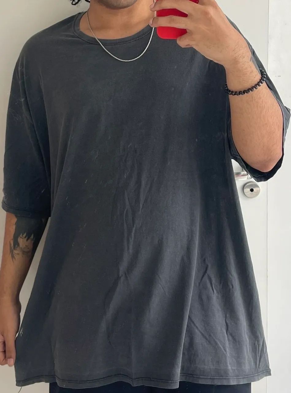 Camiseta lisa chumbo plus size 