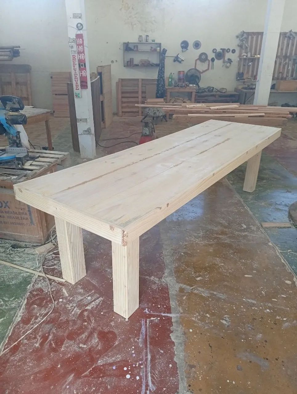 Mesa de 3 metros sem verniz natural 