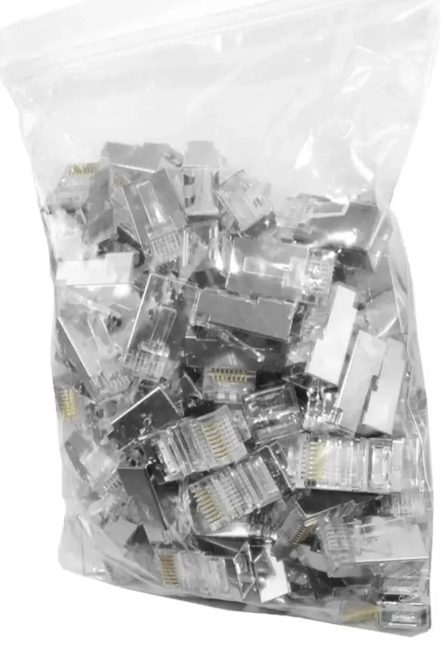 Conector Blindado Macho Rj45 Cat5/cat6 exbom - Foto 2