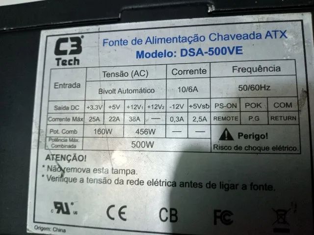 Fonte Real C3Tech 500W 80 plus.
