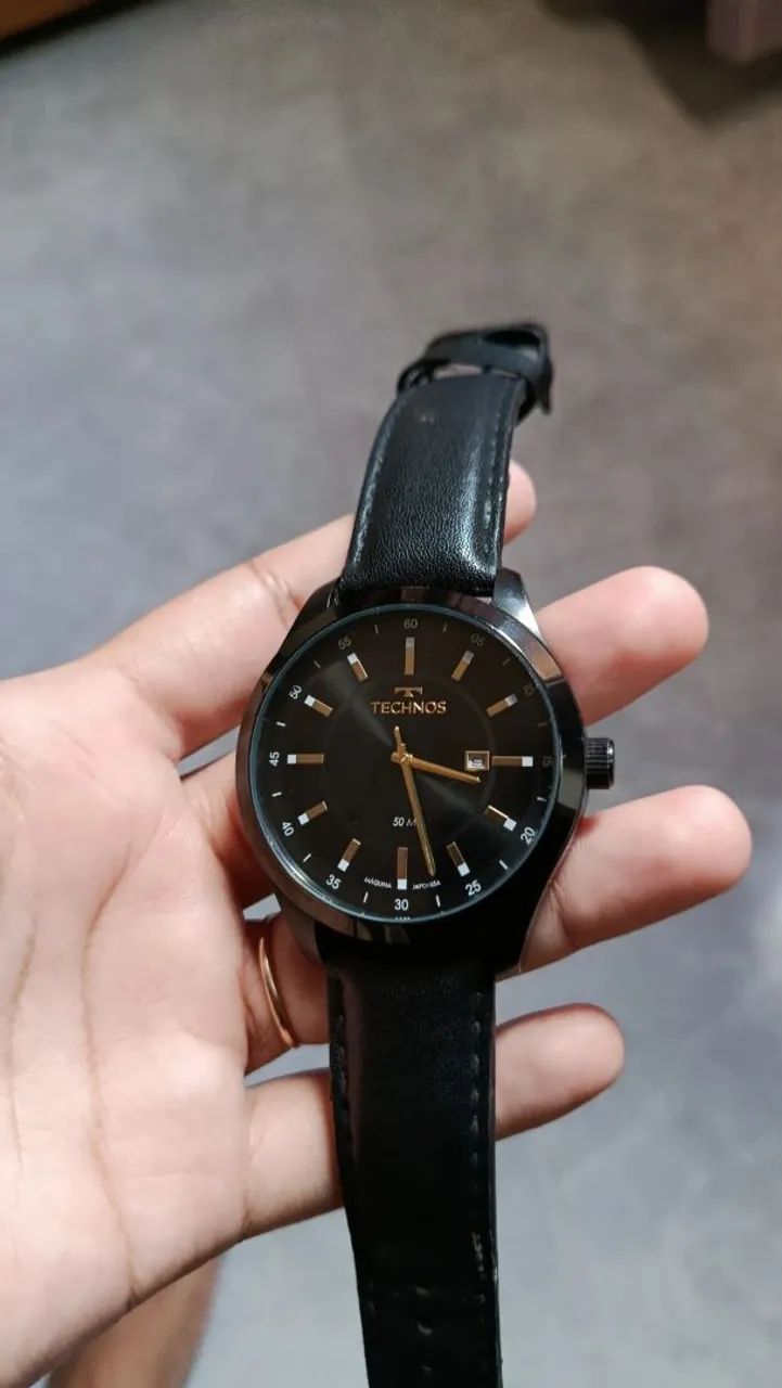Relógio Technos 2115NAX/0P Masculino Pulseira Couro Preto - Foto 3