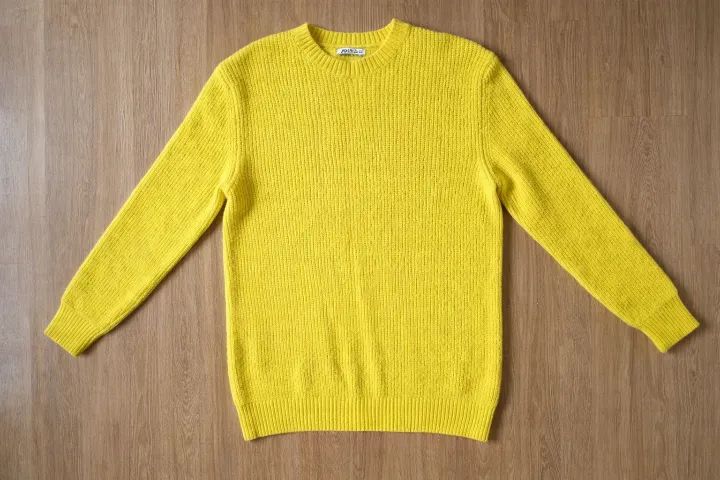 Suéter Zara Masculino Amarelo Lima Tam L (G) - Estado de Novo - Foto 4