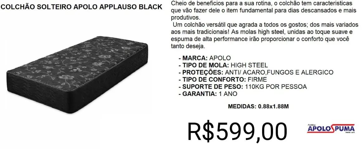 COLCHÃO DE SOLTEIRO 24CM ALTURA 