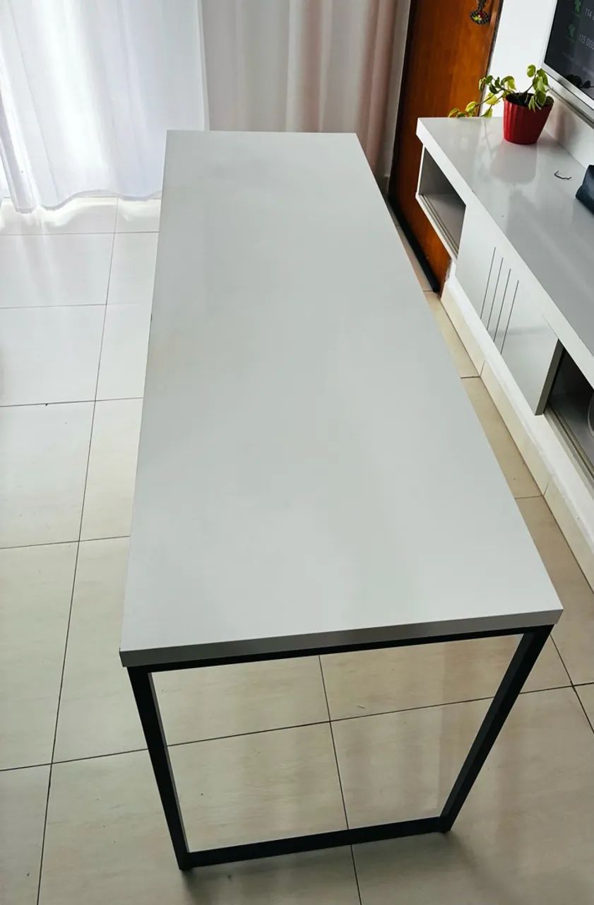 Mesa de Escritório Branca 150 cm - Mobly - Foto 3