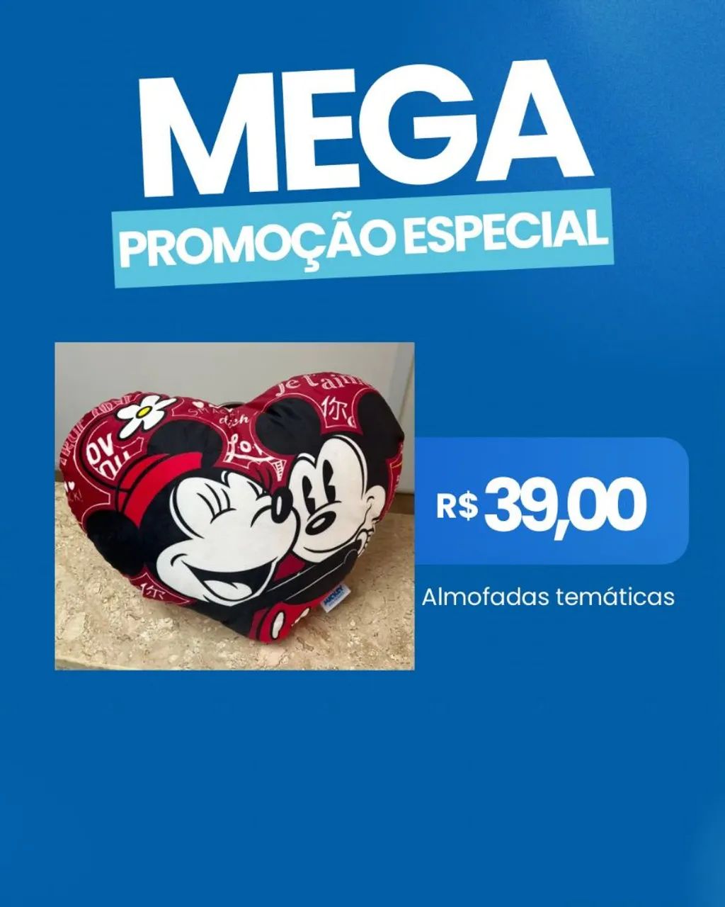 Almofadas Temáticas Mickey e Minnie - Foto 2