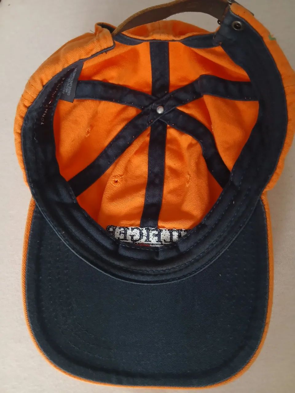 BONÉ TOMMY HILFIGER LARANJA ORIGINAL FECHO EM COURO RELÍQUIA  - Foto 3