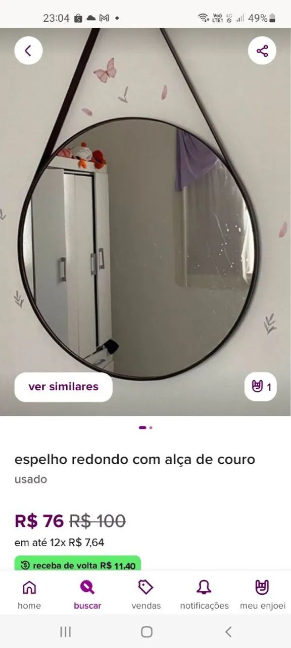 Espelho redondo 45cm adnet - Foto 3