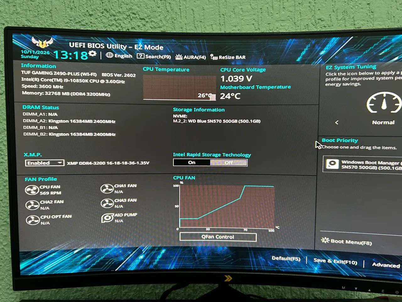 Kit com processador i9 10850k e placa mãe asus z490 plus  - Foto 2