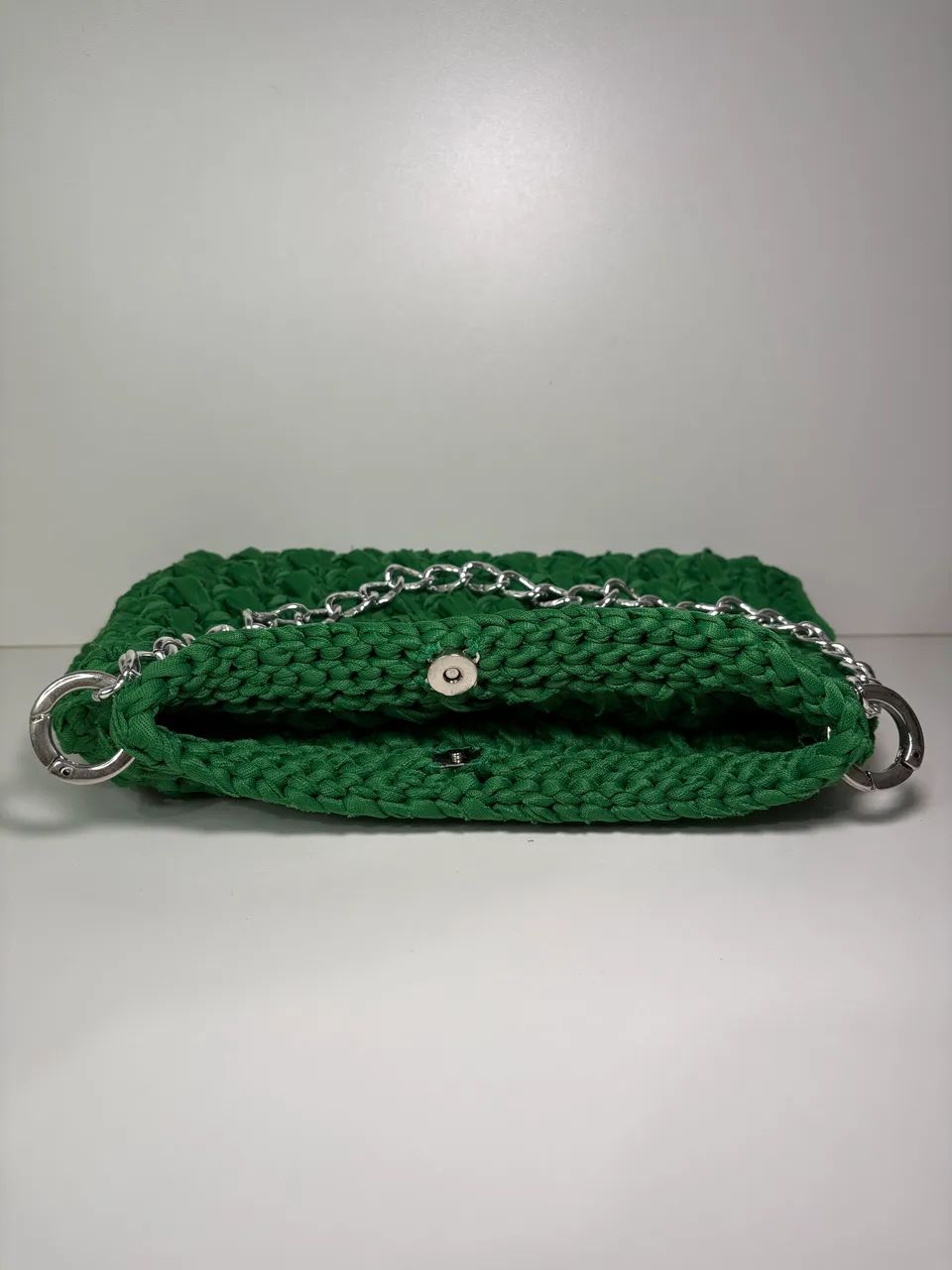Bolsa crochê na cor verde. - Foto 3