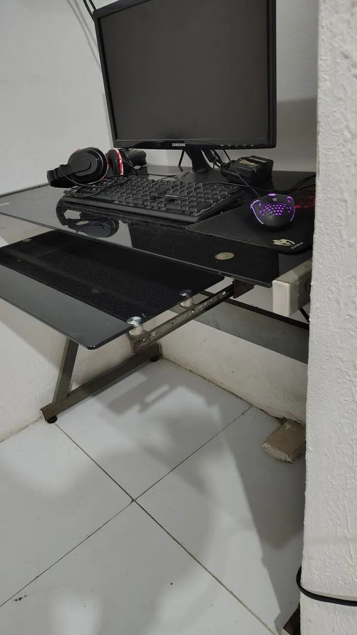 Mesa de Escritório em Vidro Temperado Black - Foto 2