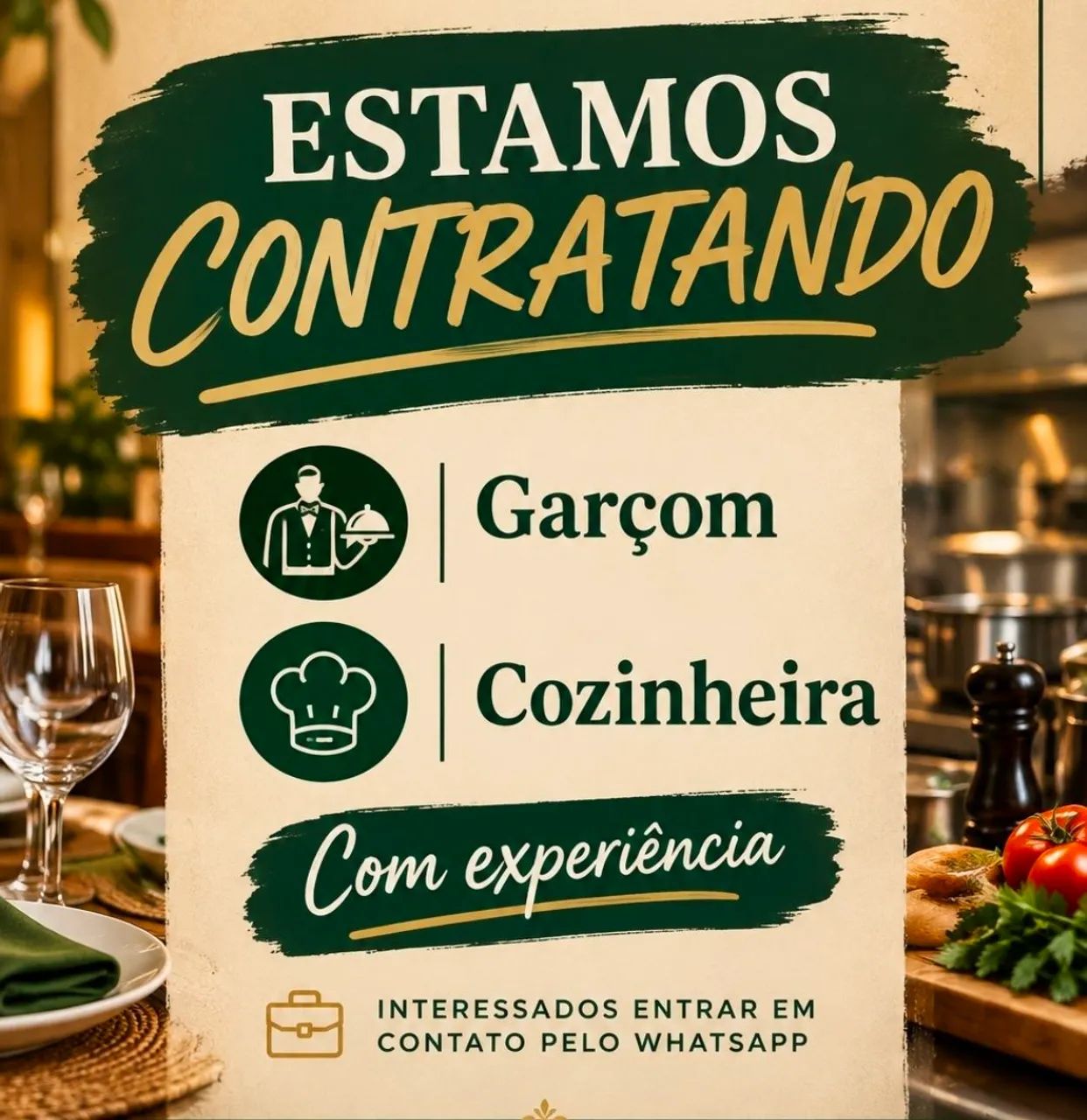 Garçom e cozinheira 