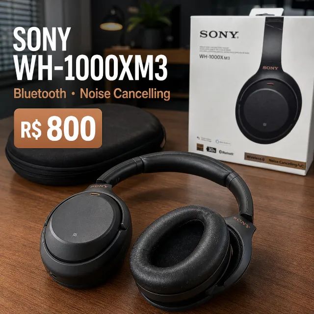 Fone de ouvido Sony Bluetooth WH-1000X
