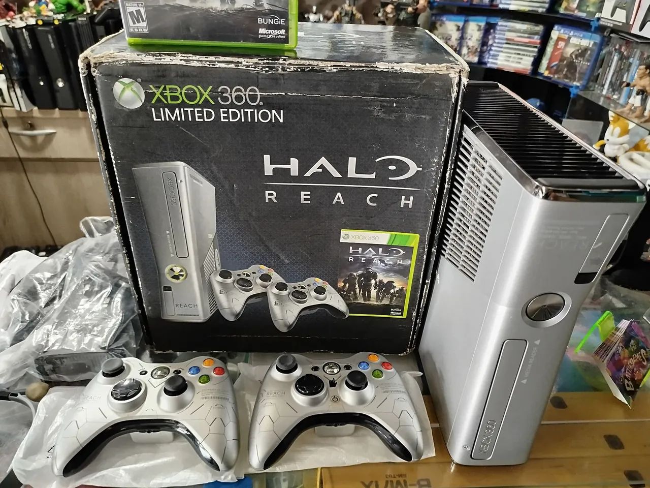 Xbox 360 serie Halo 2 controles hd 250gb impecável completo na cx . - Foto 4