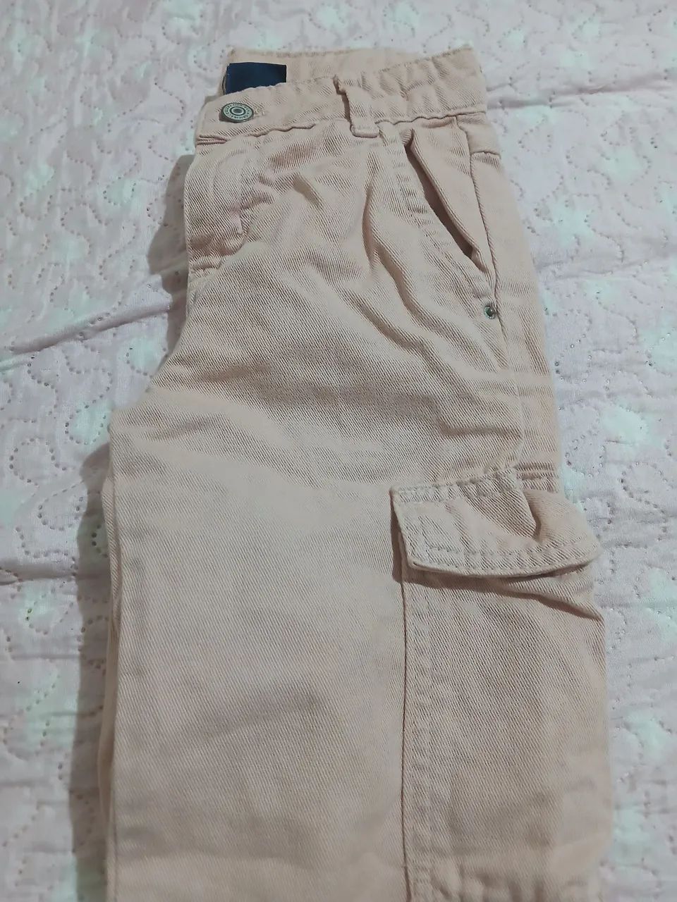Calça cargo rosa infantil 