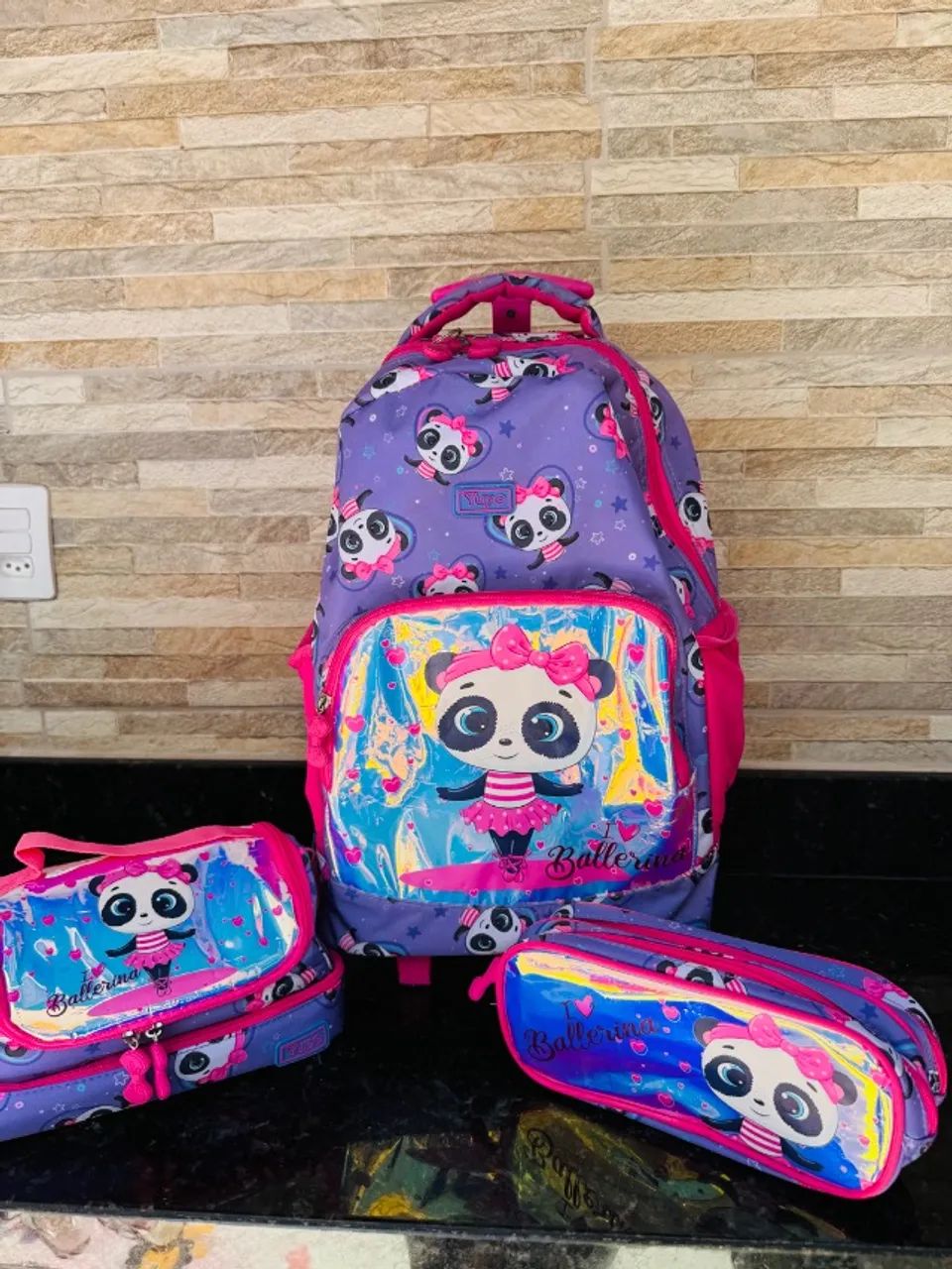 Kit mochila escolar panda bailarina